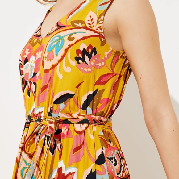 Loft Paisley Floral Tie Waist Maxi Dress - Picture 3 of 11